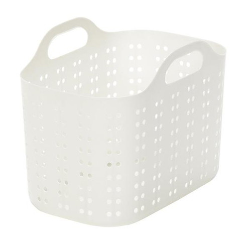 ランドリーバスケット バスケット ボルカ 高さ30.5cm ホワイト画像
