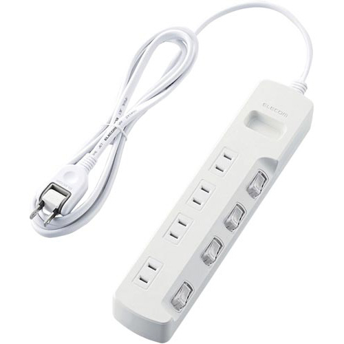 省エネタップ　個別スイッチ　４個口　２ｍ画像