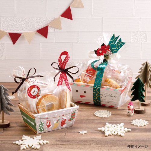 ギフト箱 20-1955A クリスマスバスケットS ラッピング袋付 ヤマニパッケージ画像