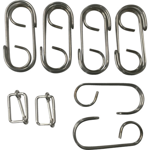 ｺﾞﾑﾛｰﾌﾟ金具 (広口ﾌｯｸ10個･線送り2個) 1ｾｯﾄ画像