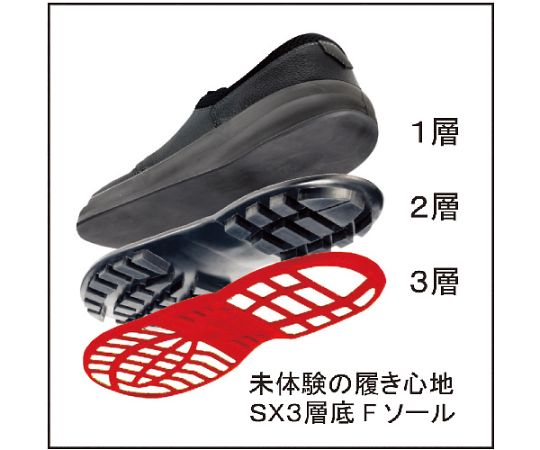 安全靴　短靴　SL11-R黒/赤　24.0cm 黒と赤のデザインが際立つ、静止した状態の短靴。