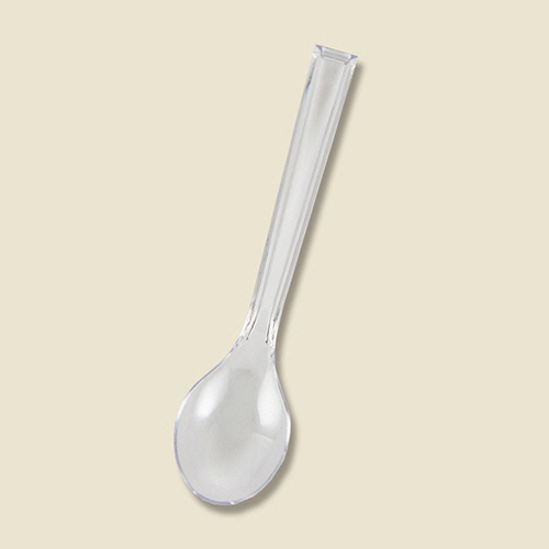 ﾌﾟﾗｽﾁｯｸｽﾌﾟｰﾝ 12.3cm 透明 単袋 1ﾊﾟｯｸ(100本)画像