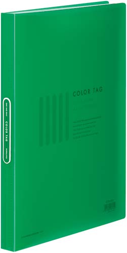 クリヤーブックカラータグ　Ａ４縦４０Ｐ　緑１０冊画像