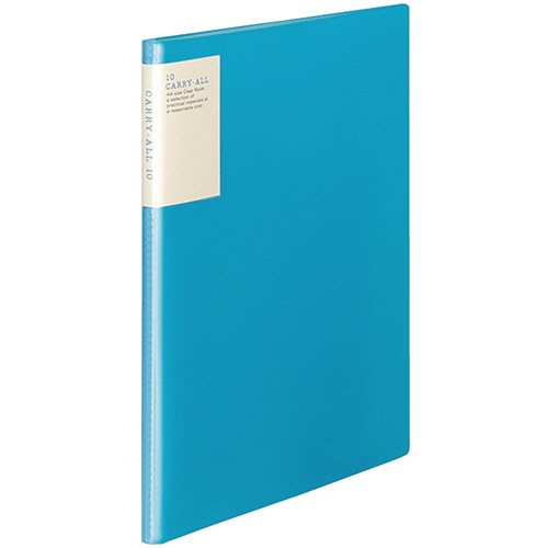 ｸﾘﾔｰﾌﾞｯｸ(ｷｬﾘｰｵｰﾙ) 固定式･背ﾎﾟｹｯﾄ A4ﾀﾃ 10ﾎﾟｹｯﾄ 背幅9mm 青 1ｾｯﾄ(6冊)画像