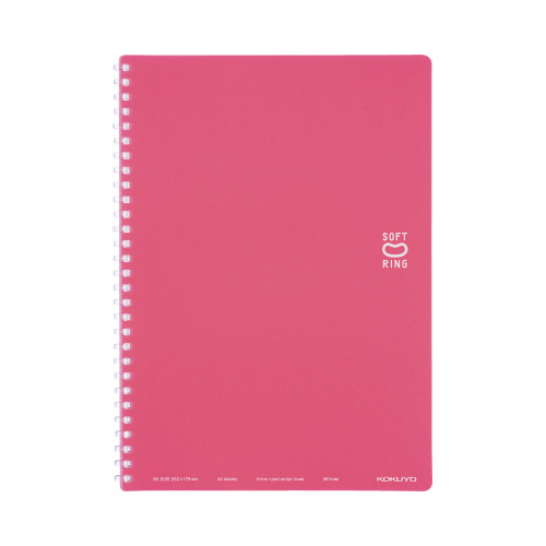 ソフトリングノート（ドット入り罫線）セミＢ５　薄桃画像