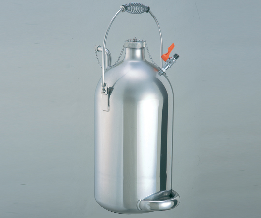 溶媒管理容器（そるべん缶(R)）1L 透明な容器に液体が入っている様子と、しっかりとしたキャップが付いている状態