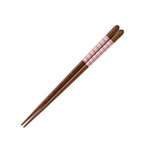 お箸 18cm 子供用 フェミニン チェック 食洗機対応 ピンク画像