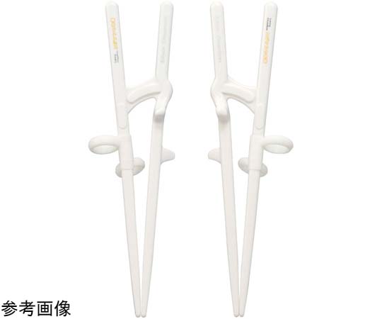 エジソンのお箸Ⅱ（左手用）ホワイト 12個入 パッケージ上部が見え、箸が並べられた白色の箱