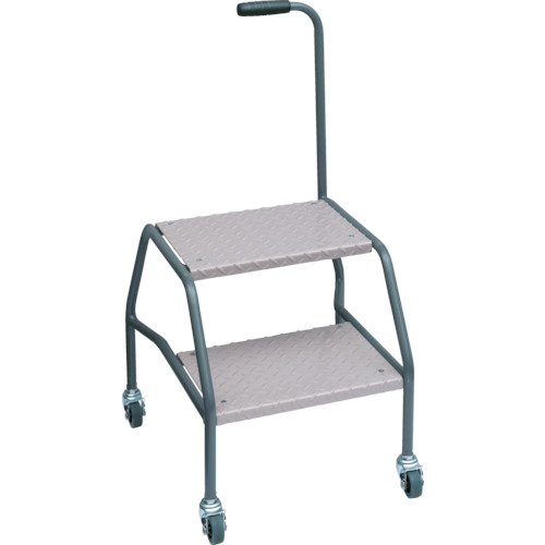 移動式踏み台SFS型 ｽﾃｯﾌﾟ2段縞鋼板ﾀｲﾌﾟ H800×470×455 1台画像