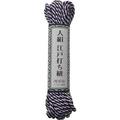 江戸打ち紐 細丸 約5.5m 紫白 1個画像