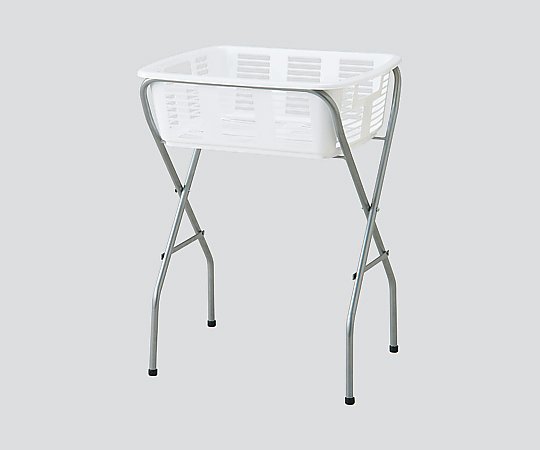 脱衣カゴワゴン・ラック1段式 ホワイト アジャスター付画像