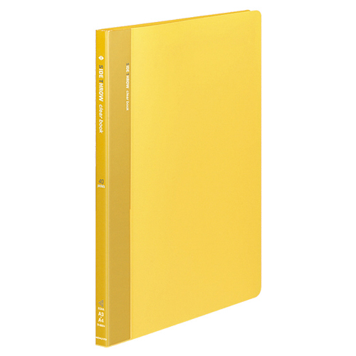 ｸﾘﾔｰﾌﾞｯｸ(固定式･ｻｲﾄﾞｽﾛｰ) A4ﾀﾃ 40ﾎﾟｹｯﾄ 背幅18mm 黄 1ｾｯﾄ(10冊)画像