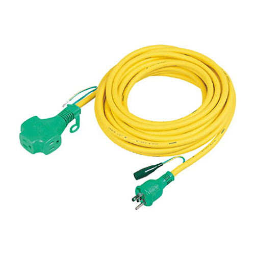 ﾄﾘﾌﾟﾙﾎﾟｯｷﾝ延長ｺｰﾄﾞｱｰｽ付き 極太ｿﾌﾄ電線 10m 黄 1本画像