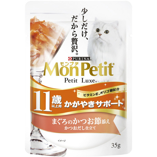 ﾓﾝﾌﾟﾁﾌﾟﾁﾘｭｸｽﾊﾟｳﾁ11歳以上 まぐろのかつお節添え 35g 1ｾｯﾄ(12ﾊﾟｯｸ)画像
