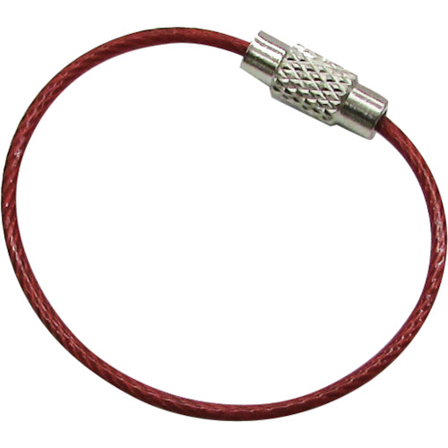 水本　キーワイヤーホルダー　ワイヤー径１ｍｍ全長１２０ｍｍ　レッド　（１個入り）画像