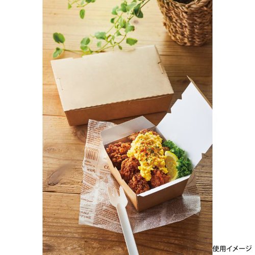 弁当容器 KLPボックス6 ナチュラル PP ケーピープラテック 透明のフタが付いた、シンプルなデザインの横向き容器
