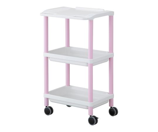 モバイルPCカート　532×445×950mm　ピンク画像