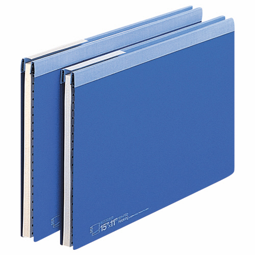 ﾃﾞｰﾀﾌｧｲﾙ ｱﾝﾊﾞｰｽﾄﾀｲﾌﾟ ﾚﾀｰ式とじ具 Y13.5-15xT11 1000枚収容 青 1冊画像