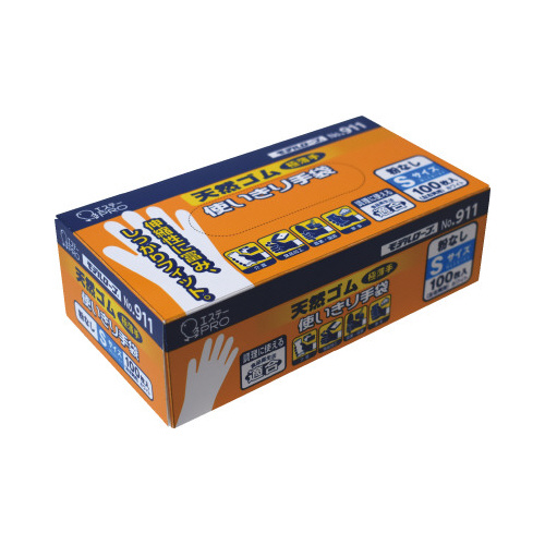 ＮＯ．９１１天然ゴム使い切り手袋　Ｓ　×１２箱画像