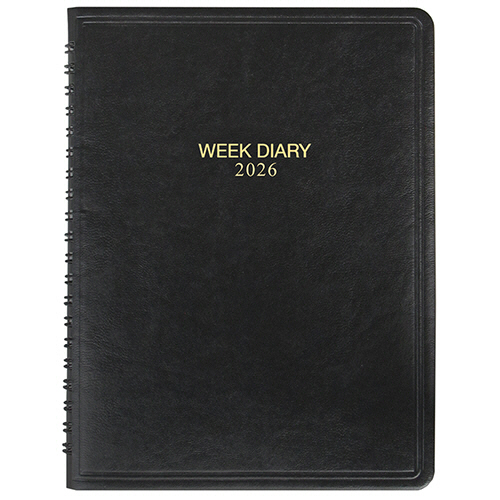 2026年版 ｳｨｰｸﾀﾞｲｱﾘｰ 見開き1週間 A5 黒 1冊