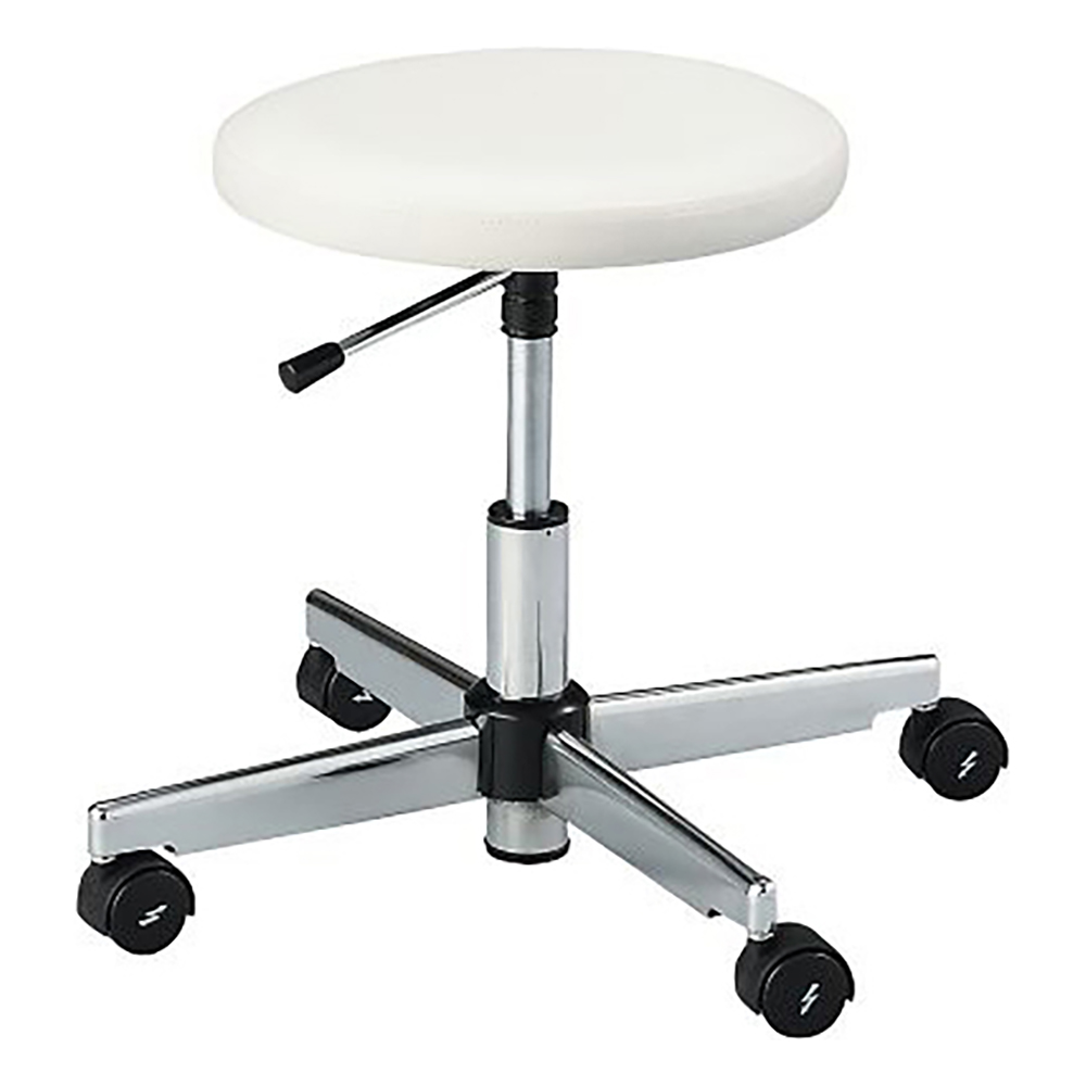 クリーンルーム用帯電防止チェア（クラス100対応）　リング無し　ホワイト