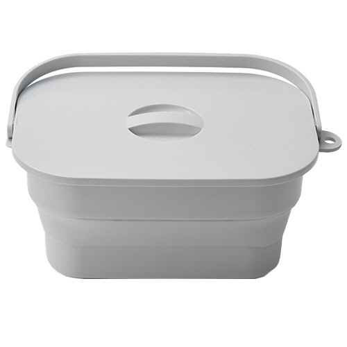 折りたためる つけ置き洗いﾊﾞｹﾂ 7L ｸﾞﾚｰ 1個画像