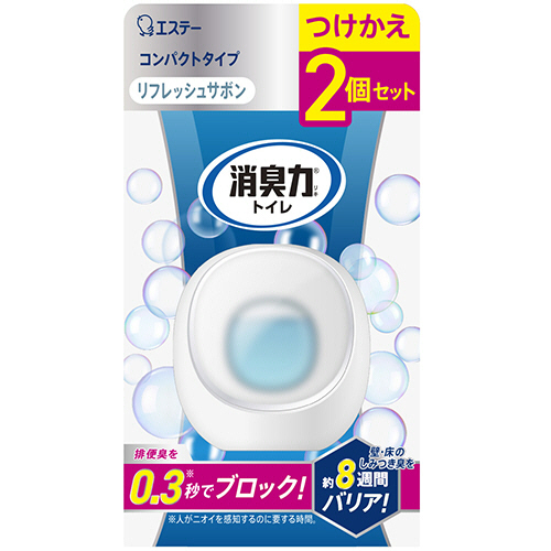 ﾄｲﾚの消臭力 ｺﾝﾊﾟｸﾄ ﾘﾌﾚｯｼｭｻﾎﾞﾝ 付替用 1ﾊﾟｯｸ(2個)画像