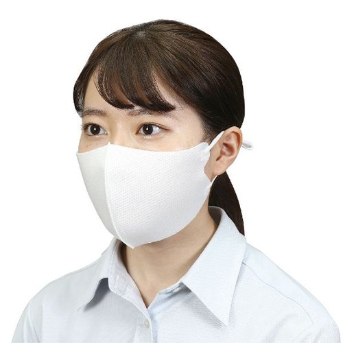 使い捨てマスク エアマスク 大人用フリーサイズ 2枚入 ホワイト アーテック 真上から撮影された2枚の白いマスクが均等に並べられている様子