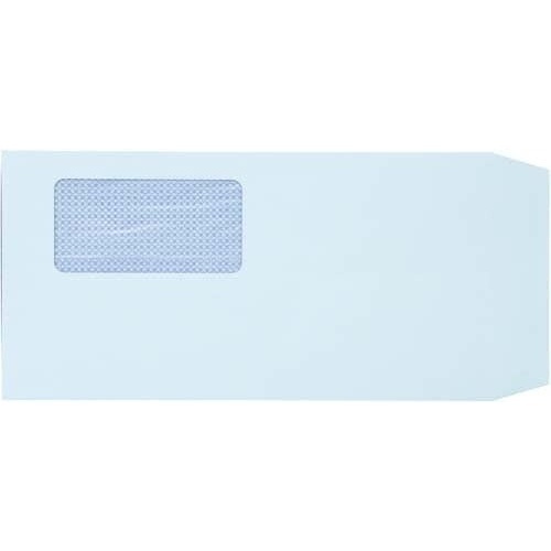 地紋入窓付封筒テープ付　長３　ブルー　１００枚画像