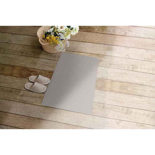 キッチンマット　ズボラ　フロアマット約45×60×0.5cm　グレー 表面が柔らかく、さりげないグレーのデザインで横長に広がった様子