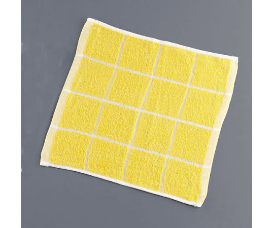 おしぼり　黄格子　80匁（12枚入）画像