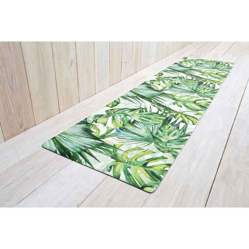 キッチンマット　拭ける　180cm　PVCキッチンマット　45×180cm　ジャングル 鮮やかなジャングル柄が全面にデザインされた拭けるキッチンマット。