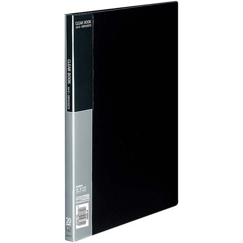 クリヤーブックベーシックＡ４縦２０ポケット黒１０冊画像