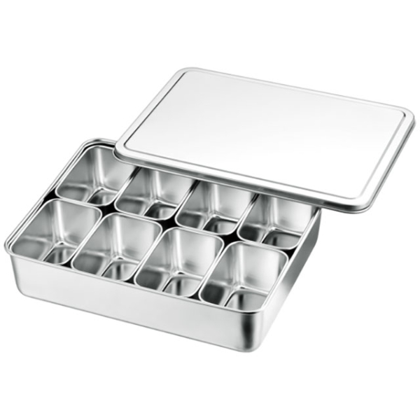 調味料入れ AG18-8 ミニ調味料入バット8ヶ入 田型 赤川器物製作所画像