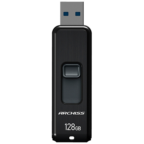 USB3.2(Gen1) ｽﾗｲﾄﾞ式ﾌﾗｯｼｭﾒﾓﾘ 128GB ﾌﾞﾗｯｸ 1個画像