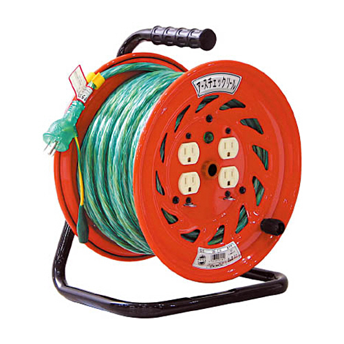 ｺｰﾄﾞﾘｰﾙ 単相100V 30mｺﾝｾﾝﾄ穴4個ｱｰｽﾁｪｯｸﾗﾝﾌﾟ付 1台画像