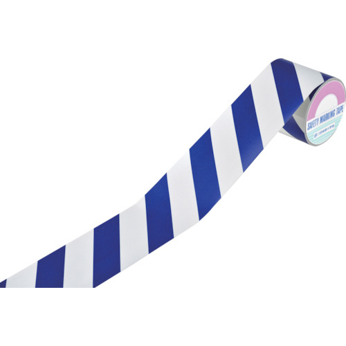 ｽﾄﾗｲﾌﾟ柄ﾃｰﾌﾟ(反射ﾀｲﾌﾟ) 青/白 TR3-L 90mm幅×10m 屋内用 1巻画像