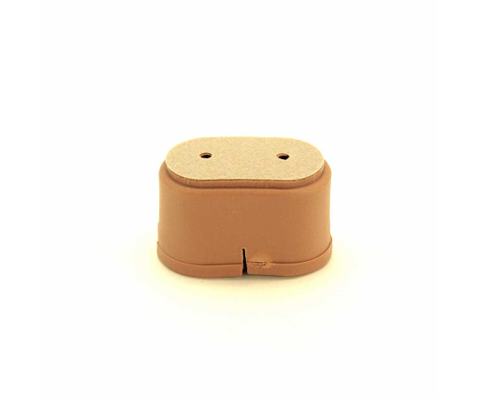 ワイドフェルトキャップ　長丸脚用　22-28mm×44-50mm　薄茶　4個入 薄茶色のフェルトキャップが整然と配置された状態