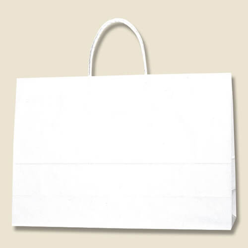 手提げ紙袋（白・口折丸紐・幅450×マチ130×高さ310mm）画像