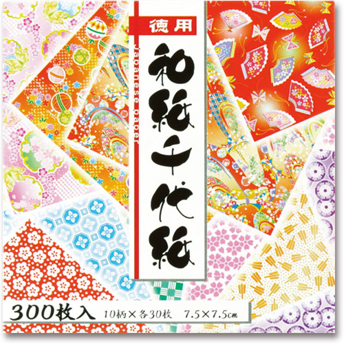 徳用和紙千代紙 7.5×7.5cm 10柄 1ﾊﾟｯｸ(300枚)画像