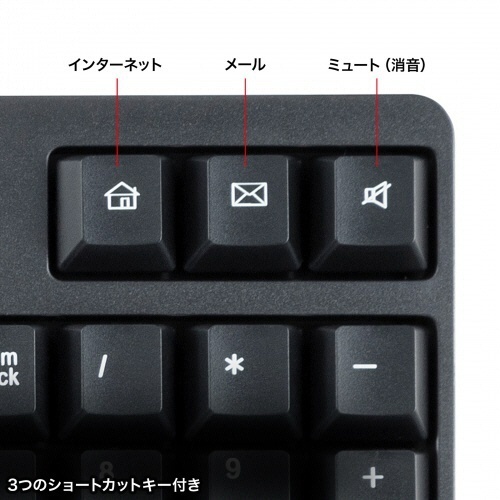 マウス付2.4GHzワイヤレスキーボード　Copilotキー搭載(USB　A接続)　テンキー付　ブラック　1セット キーボードとマウスが並んでいる状態、シンプルなデザインのブラックカラー