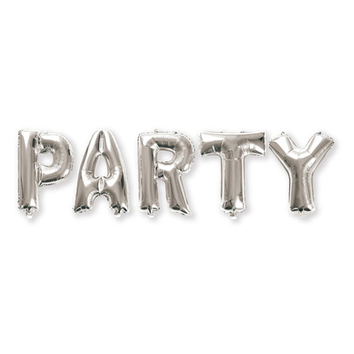 バルーン　風船　パーティーバルーン　PARTY　シルバー画像
