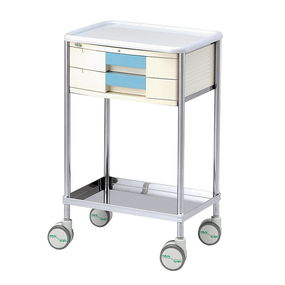 ナビスメイトワゴン A3引出し青タイプ 補助天板無し 543×398×867mm