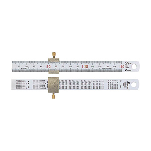 直尺ｼﾙﾊﾞｰ 300mm ｽﾄｯﾊﾟｰ付 1本画像