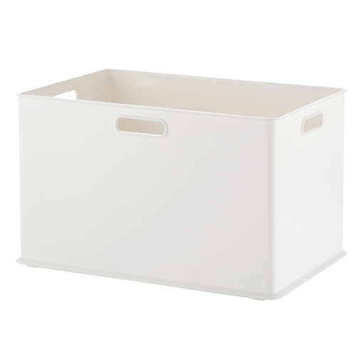 タオル・ボトルケース 収納ケース L 約 幅40×奥行27×高さ24cm 白S＆W サンバッサ プラスチック ホワイト画像