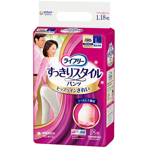 ﾗｲﾌﾘｰ すっきりｽﾀｲﾙﾊﾟﾝﾂ ﾋﾟﾝｸ L 1ｾｯﾄ(54枚:18枚×3ﾊﾟｯｸ)画像