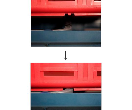 560x295x220mm/22L バスケット(赤/3個) 赤いバスケットが横に並んでいる様子