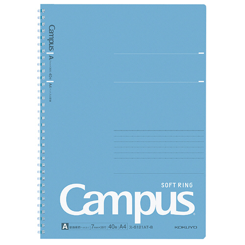 ｷｬﾝﾊﾟｽ ｿﾌﾄﾘﾝｸﾞﾉｰﾄ(ﾄﾞｯﾄ入り罫線) A4 A罫 40枚 ﾌﾞﾙｰ 1冊画像