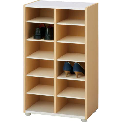 ＰＬシューズラック　ロータイプ　１２足用ナチュラル画像