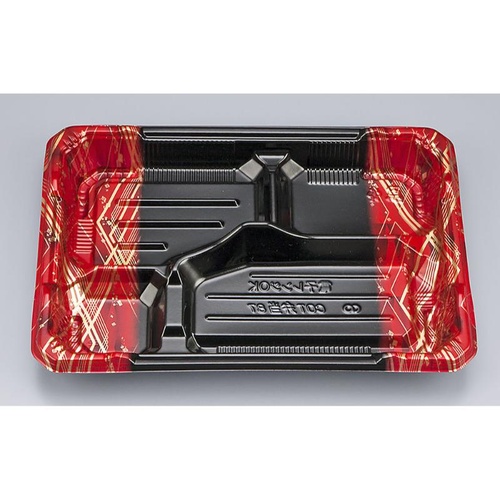 シーピー化成 弁当容器 COT弁当87 フレーム赤 本体(N)画像